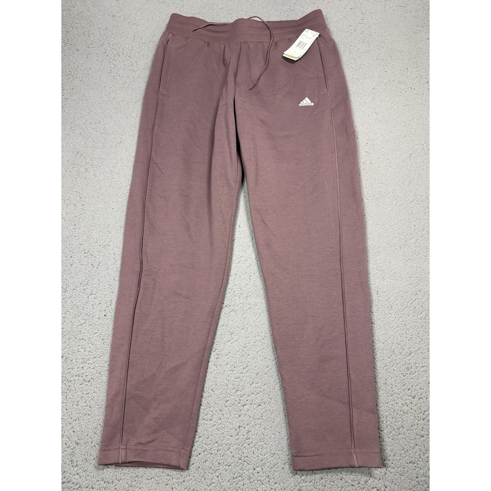 Adidas Jogger Sweatpants Womens Large Purple Fleece Tapered Athletic JN6879